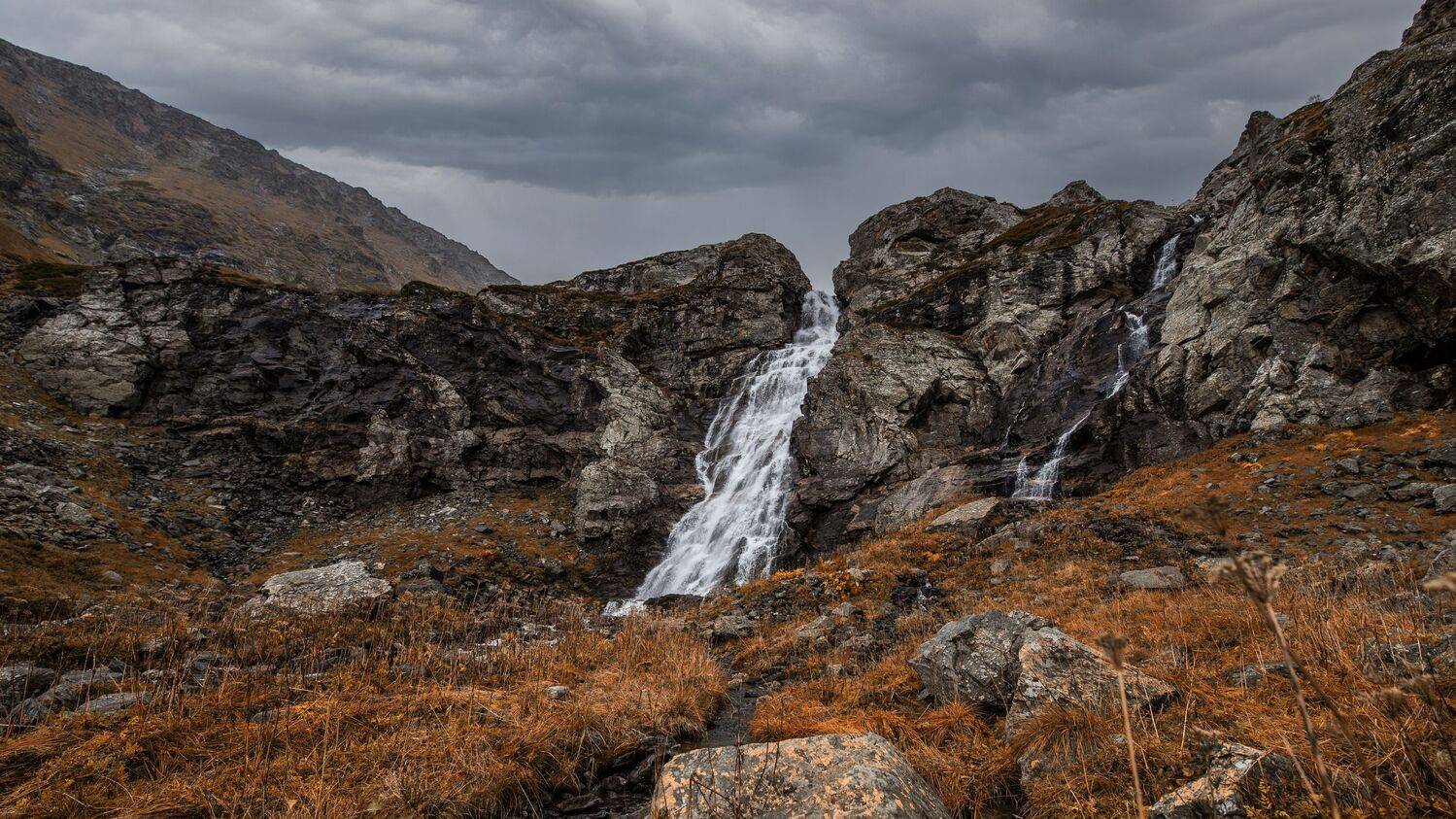 водопад, река, пейзаж, горы, Дмитрий Величко
