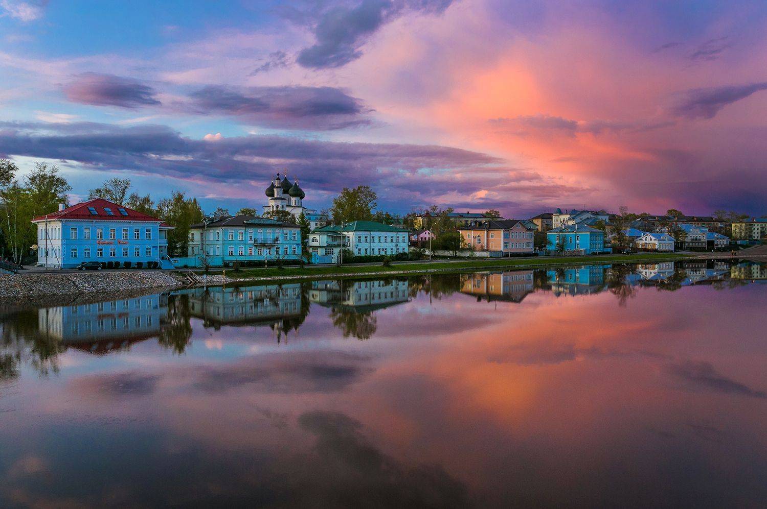 вологда, река, набережная, закат, Наталия Колтакова