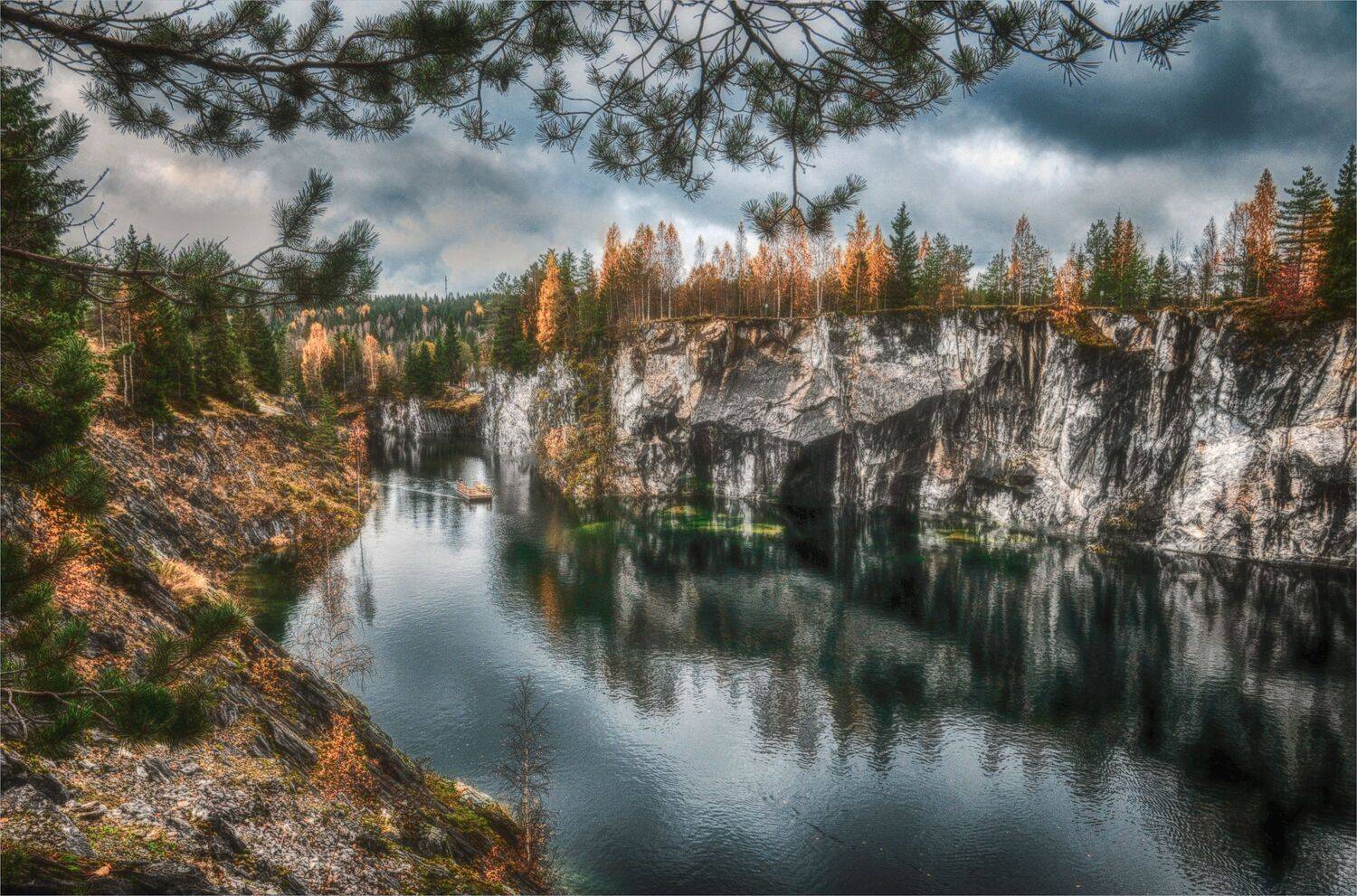 каньон озеро отражения скалы, Вера Петри