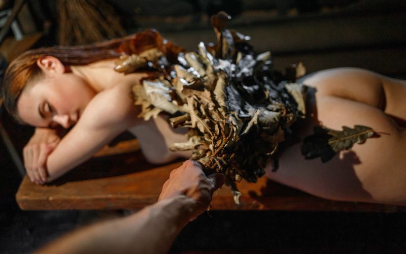 ню, девушка, баня Банный день фото превью