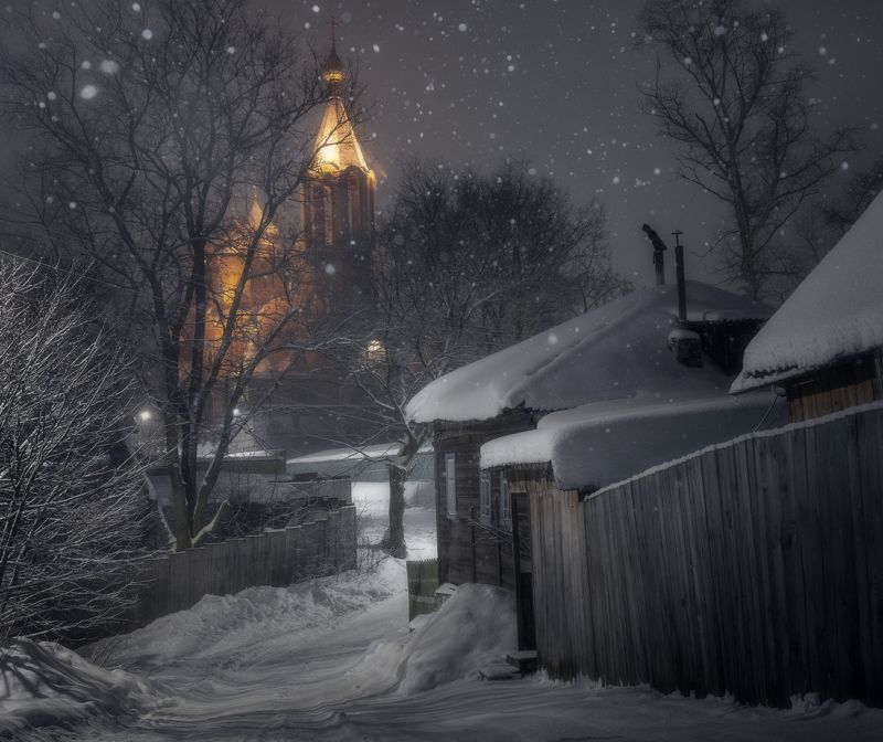 Снегопад на улице Чепецкой фото превью