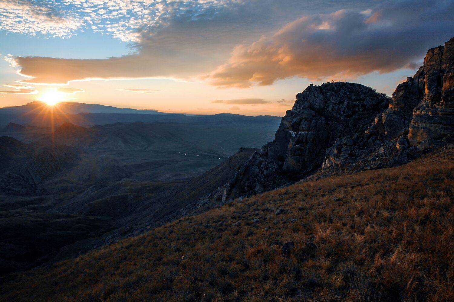 закат,горы,вечер,солнце,пейзаж,дагестан,, Magov Marat