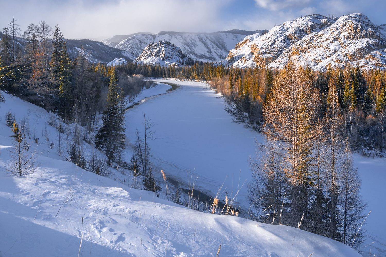 россия, горный алтай,зима, Андрей Поляков