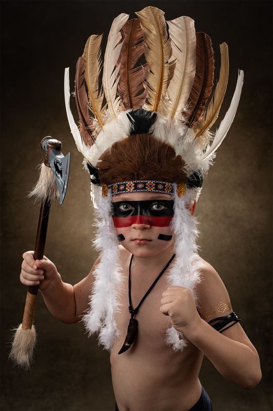 индеец, перья, воин, вождь, боевая раскраска. American Indian фото превью