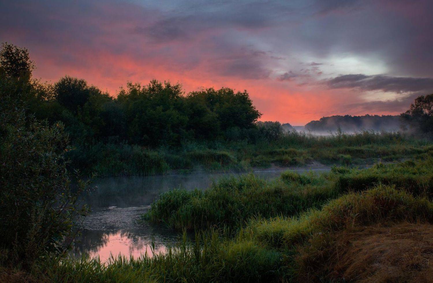 дето, рассвет, река, дымка,, Сергей Шабуневич
