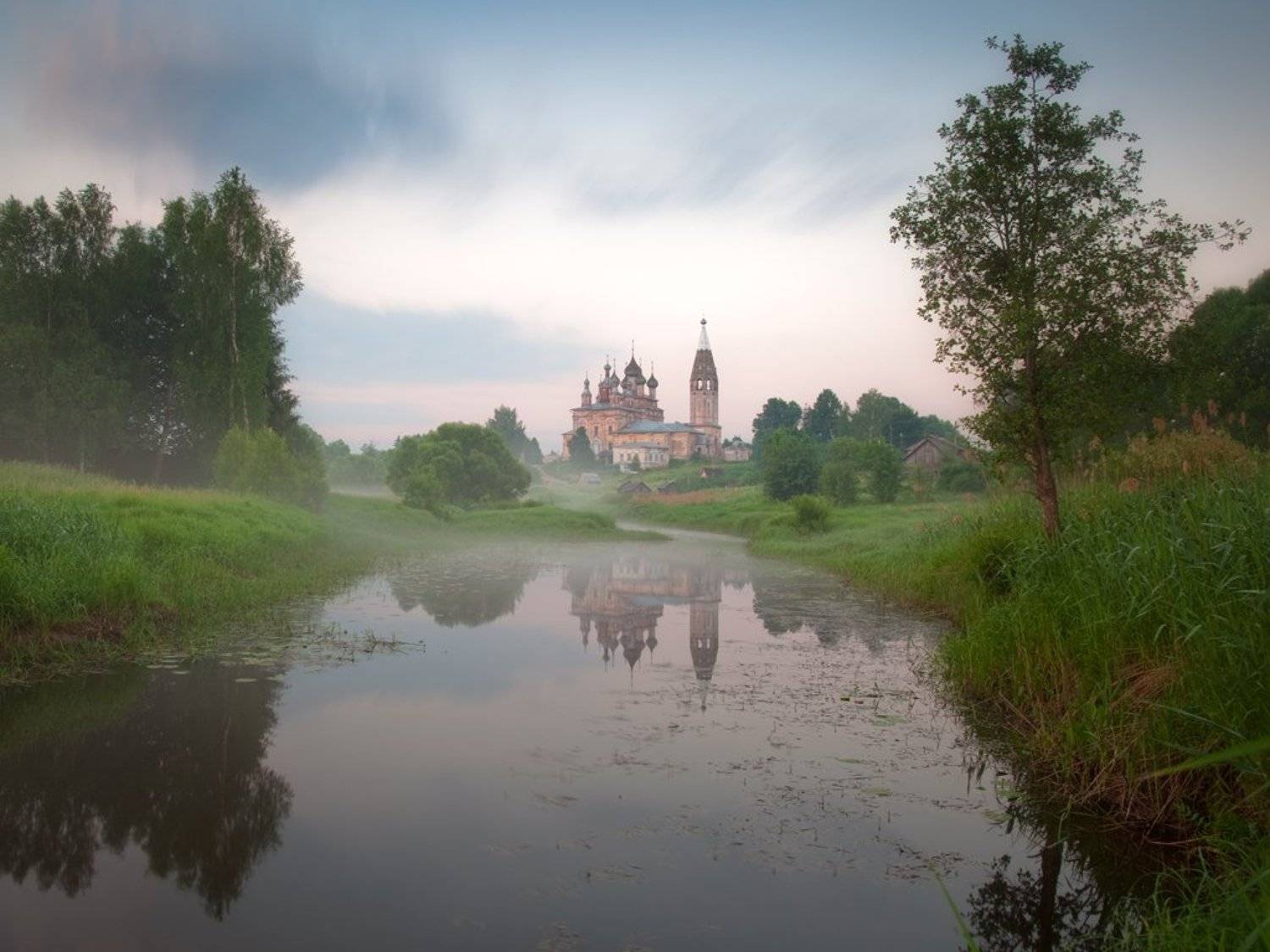 Отражение, Парское, Парша, Рассвет, Туман, Храм, Церковь, Сергей Новожилов