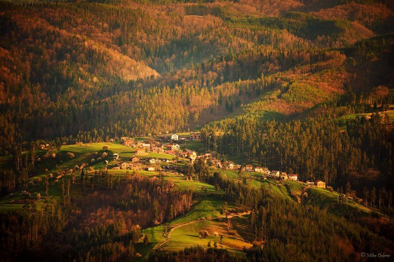 bulgaria, landscape, rhodope, forest, village In Rhodope Mountain фото превью