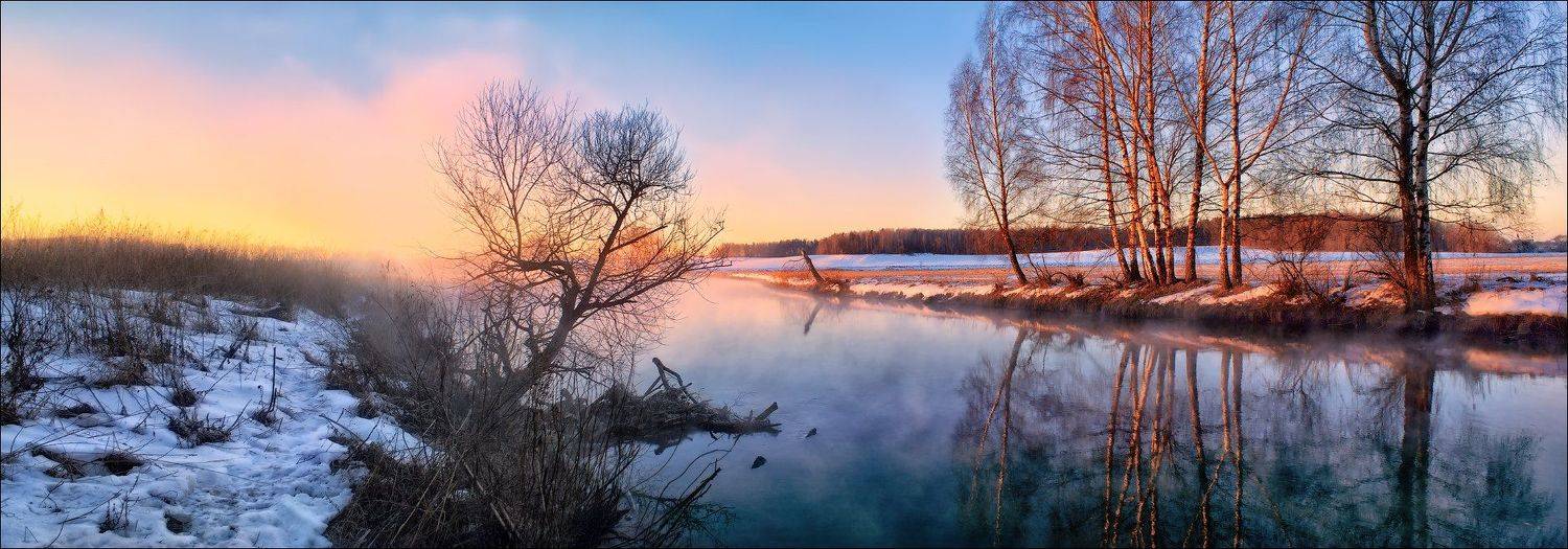 зима, рассвет, свислчь, Сергей Шабуневич