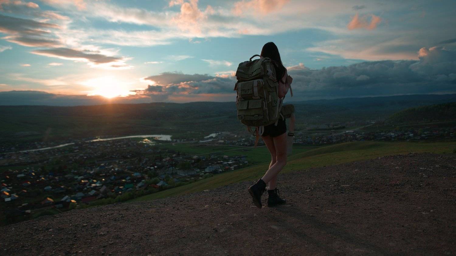 Backpack, City, Girl, Russia, Sky, Spring, Sunset, Travel, Walk, Роман Филиппов