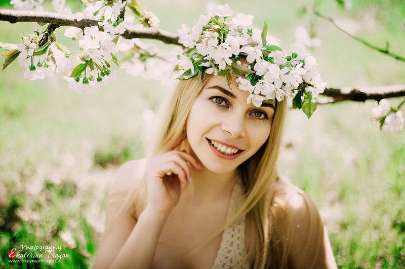 фотограф, арт, портрет, девушка, цветущие сады, нежность, okeyteam, kate troyan, photo Цветущая фото превью