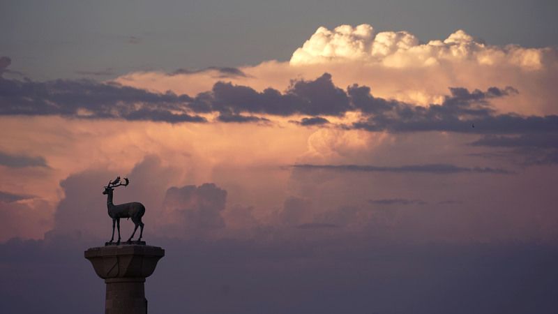 Sunset, Rodos, Родос, Clouds, sky Страж гавани фото превью