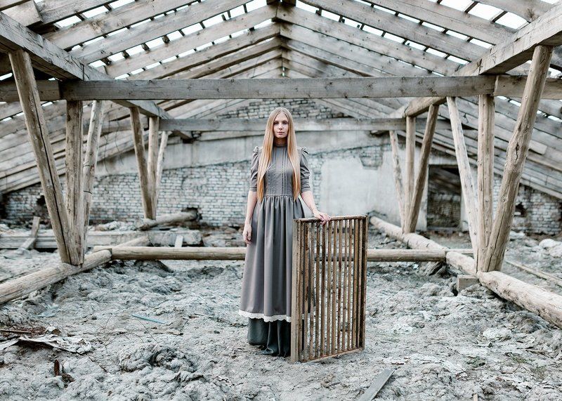 35мм, Film, Girl, Light, Portrait, White Grey roof фото превью