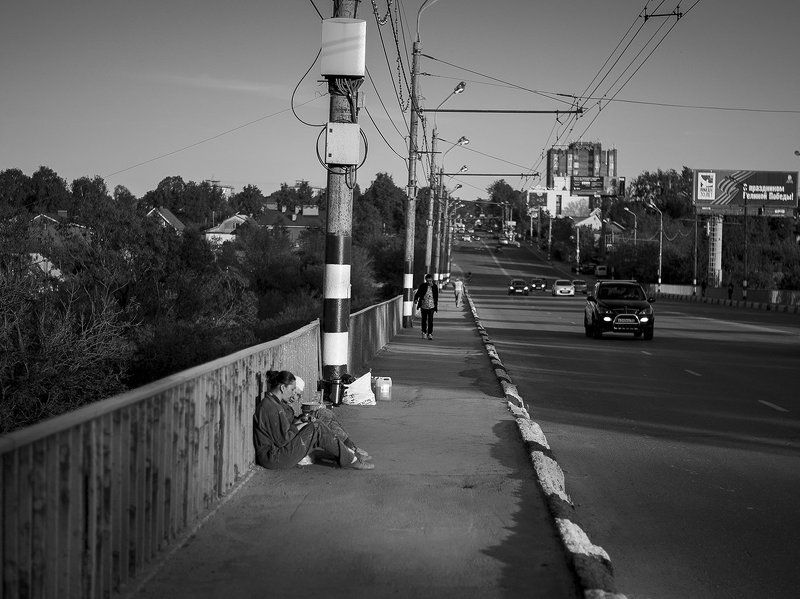 bnw, bw, street, чб Отдых после работы фото превью