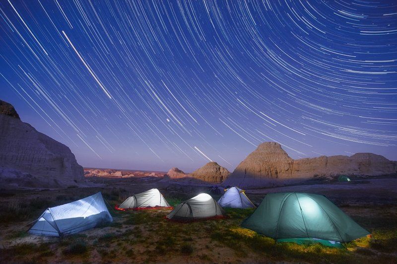 киин-кириш, казахстан, город духов, ночь, звезды, Киин-Кириш - «Город духов». фото превью