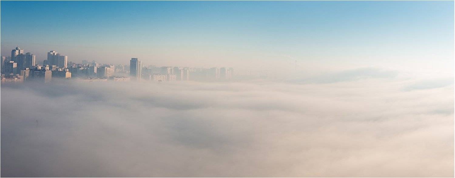 утро, город, туман, Киев, Stas  Muhin