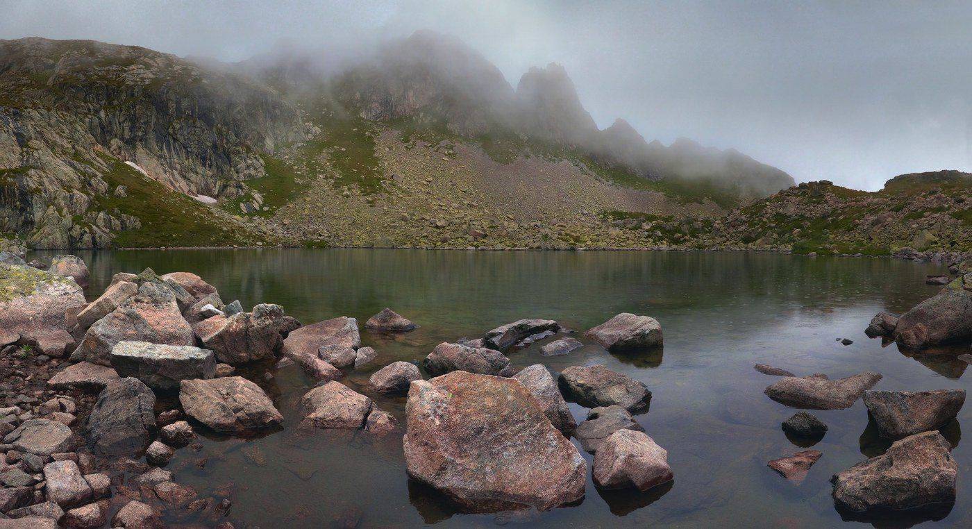 Кавказ горы озеро непогода, Николай Стюбко