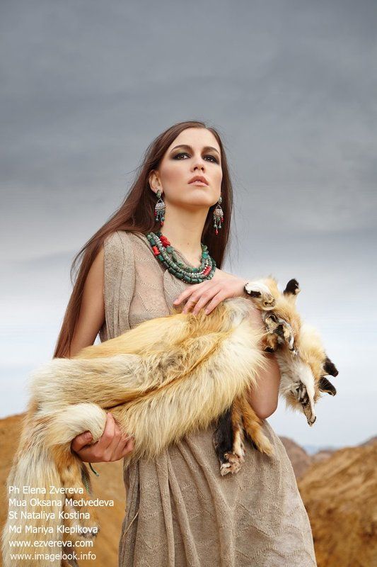 лиса, шуба, мех, девушка, гламур, животные  фото превью