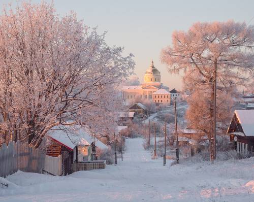 Село Великорецкое в закатных красках