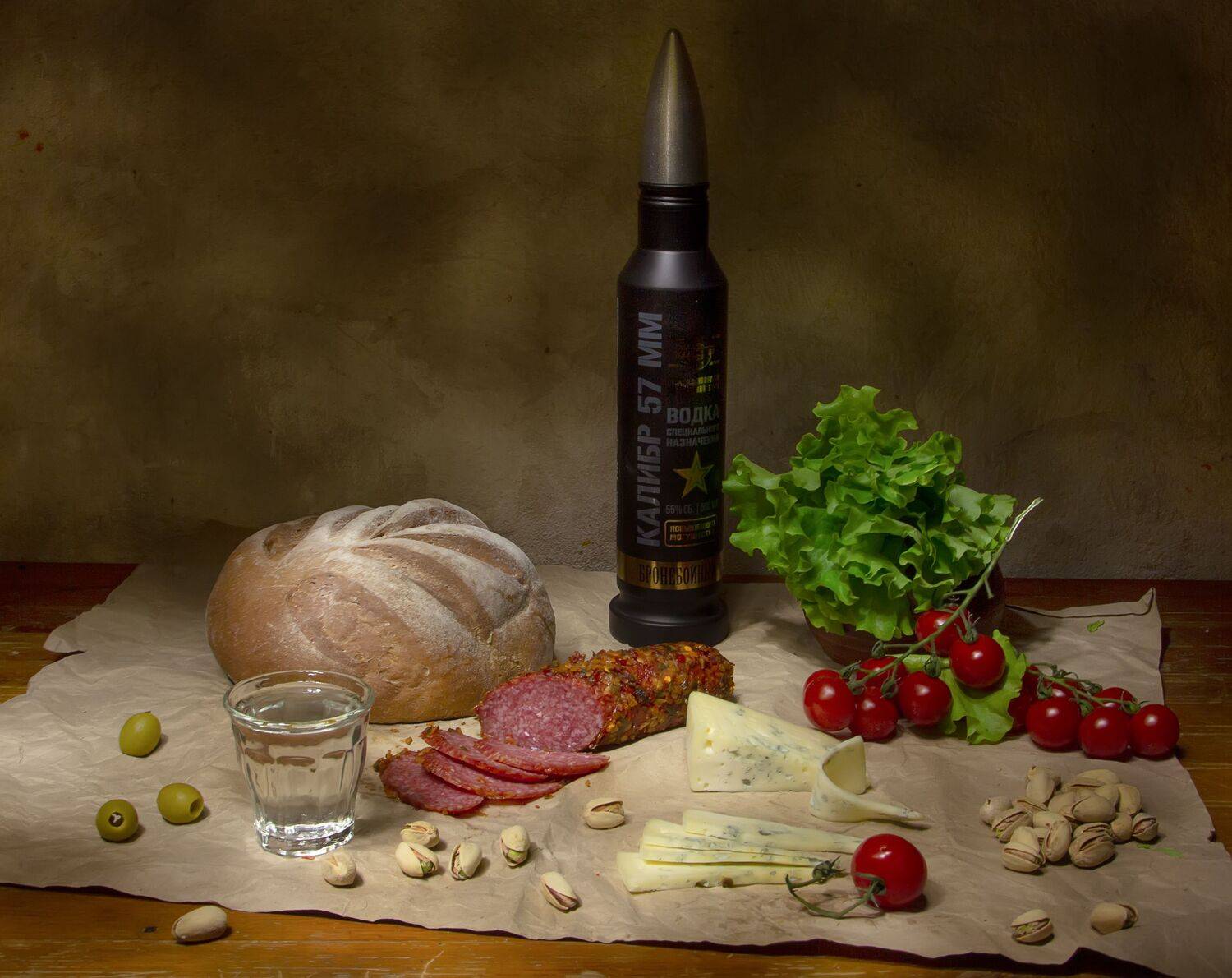 натюрморт, колбаса, сыр, помидоры, Феденкова Татьяна