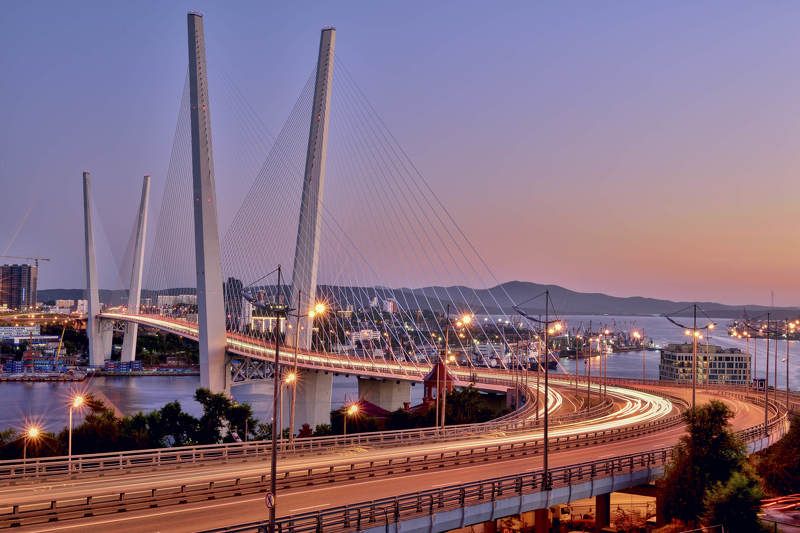 владивосток, золотой мост, бухта золотой рог, Владивосток. Вечер фото превью