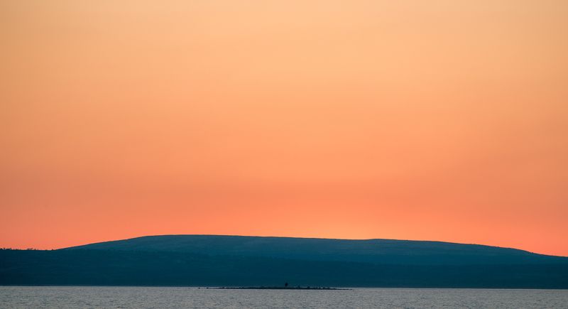 пейзаж, кольский, север, закат, озеро Оранжевое состояние фото превью