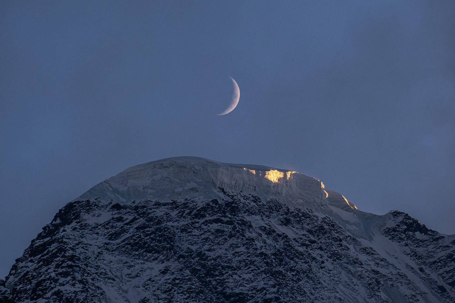 кавказ, горы, луна, mountain, Владимир Жерновенков