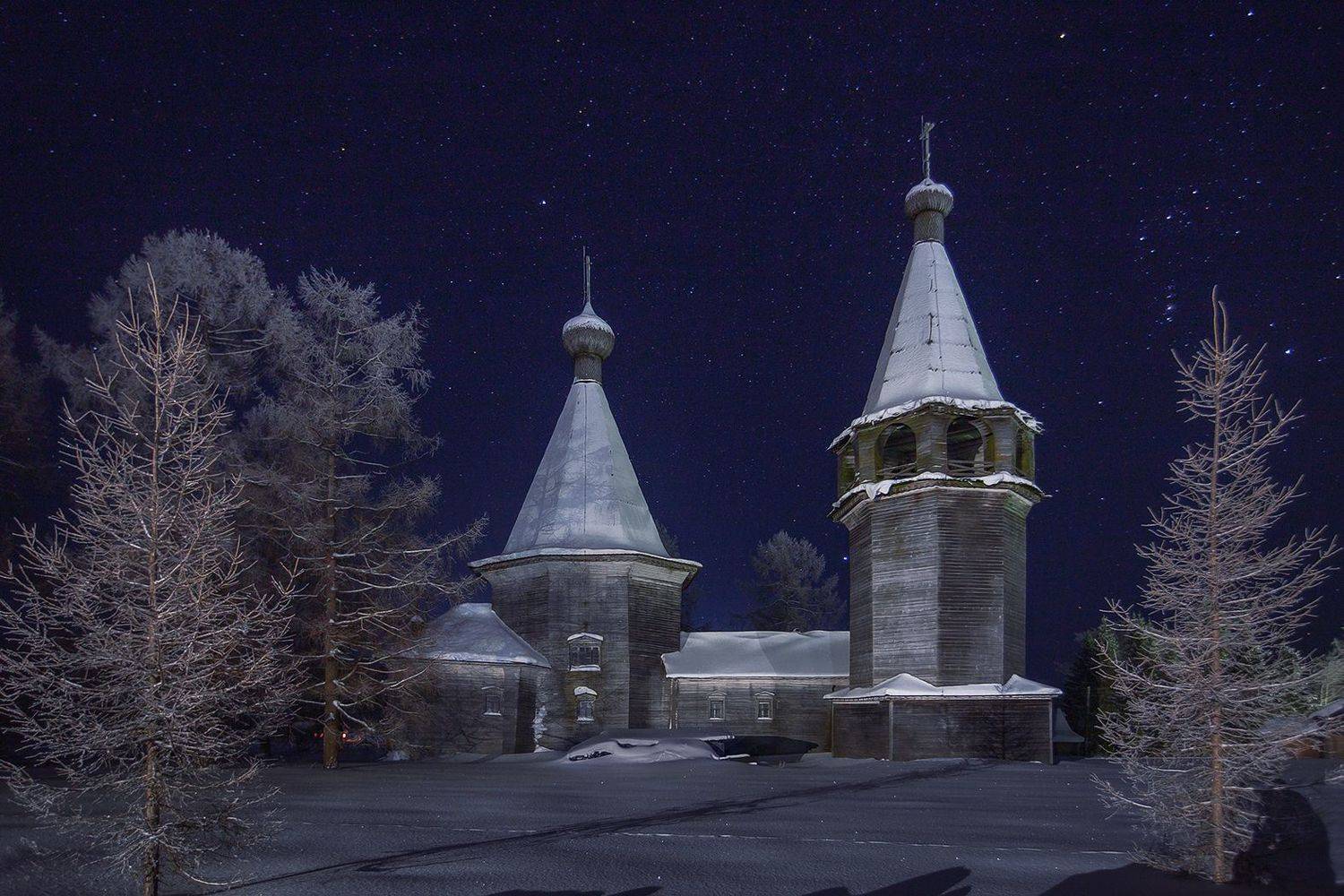 архангельская область, ошевенское, погост, церковь, ночь, Владимир Липецких