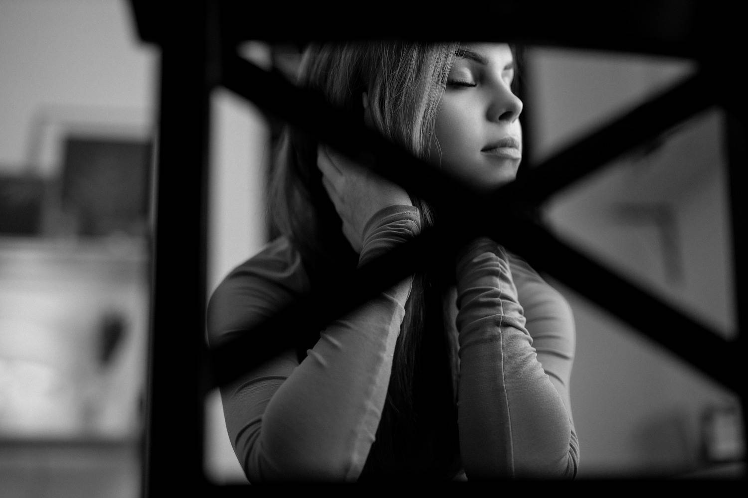 девушка, модель, портрет, фотосессия, студия, гламур, girl, model, modeling, young, portrait, творческий портрет, женский портрет, woman, young woman, glamour, постановка, постановочная фотография, fashion, чб, чёрно-белое фото, bw, black&white, Васильев Владимир