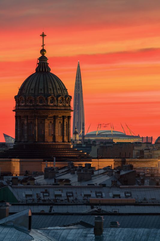 Закат перед дождем в Санкт-Петербурге фото превью
