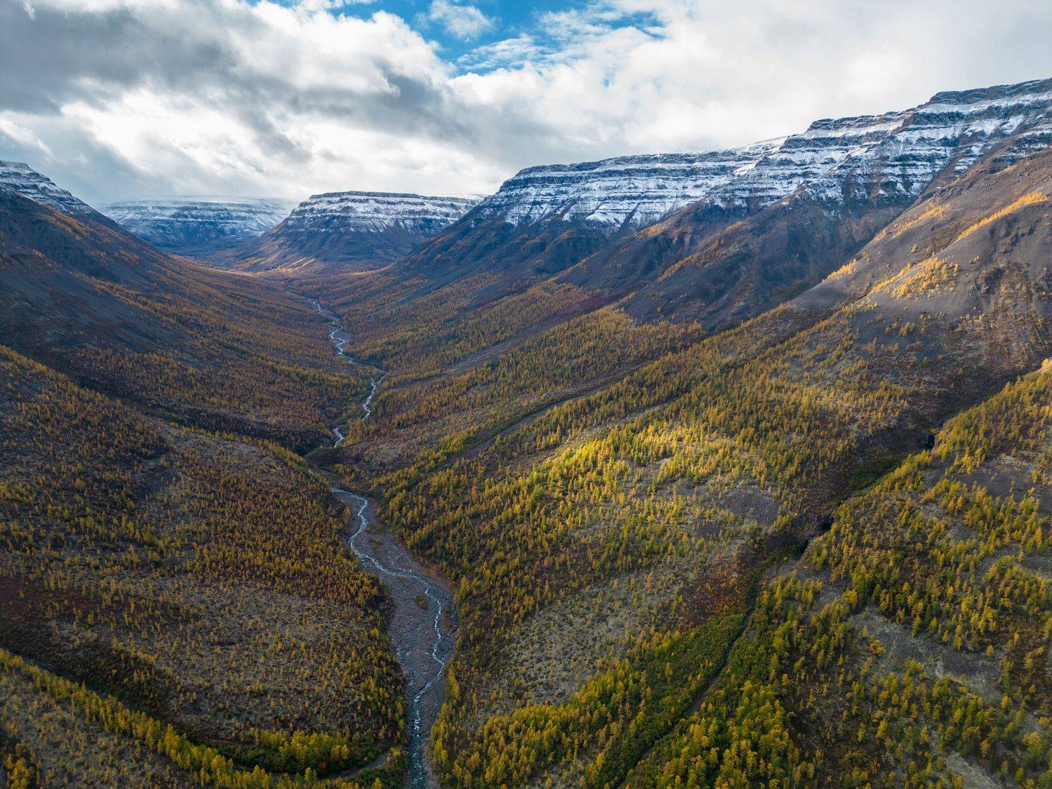 плато путорана, горы, река, снег, вершины, лиственница, осень, Баландин Дмитрий