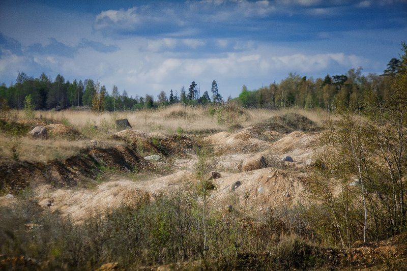 карьер холмы песок весна Холмы фото превью