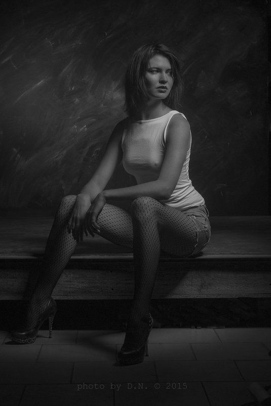 студия, портрет, ч/б Настя фото превью