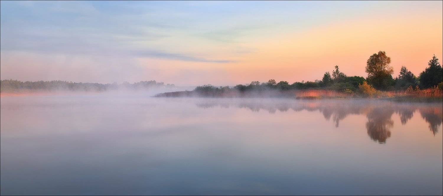 весна, река, утро, Сергей Шабуневич