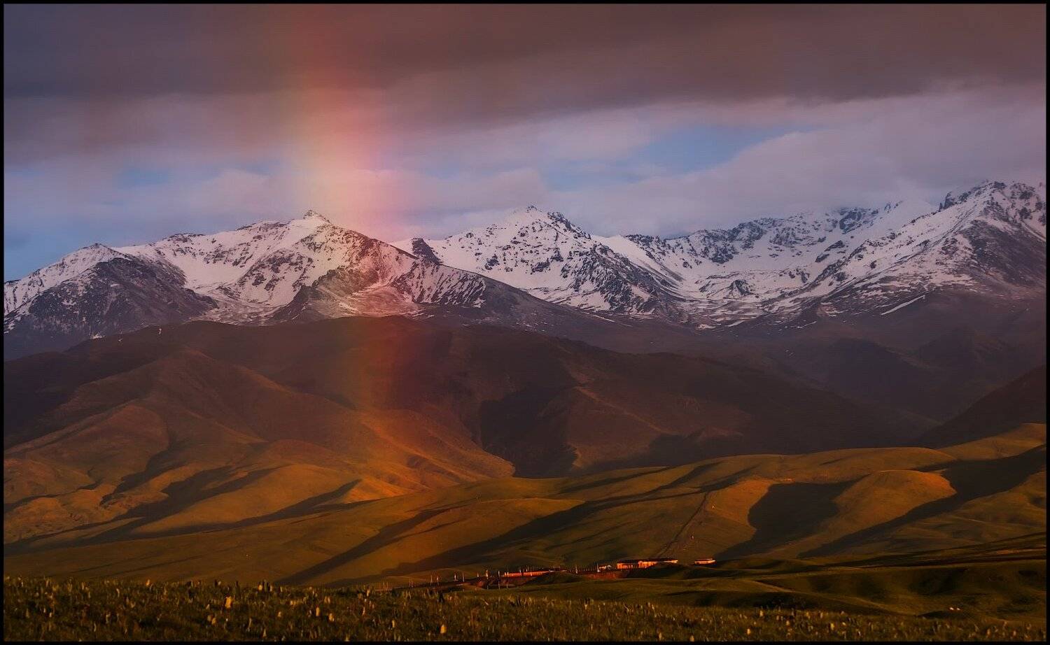 Вечер, Горы, Закат, Радуга, Ушконыр, Ольга Кулакова