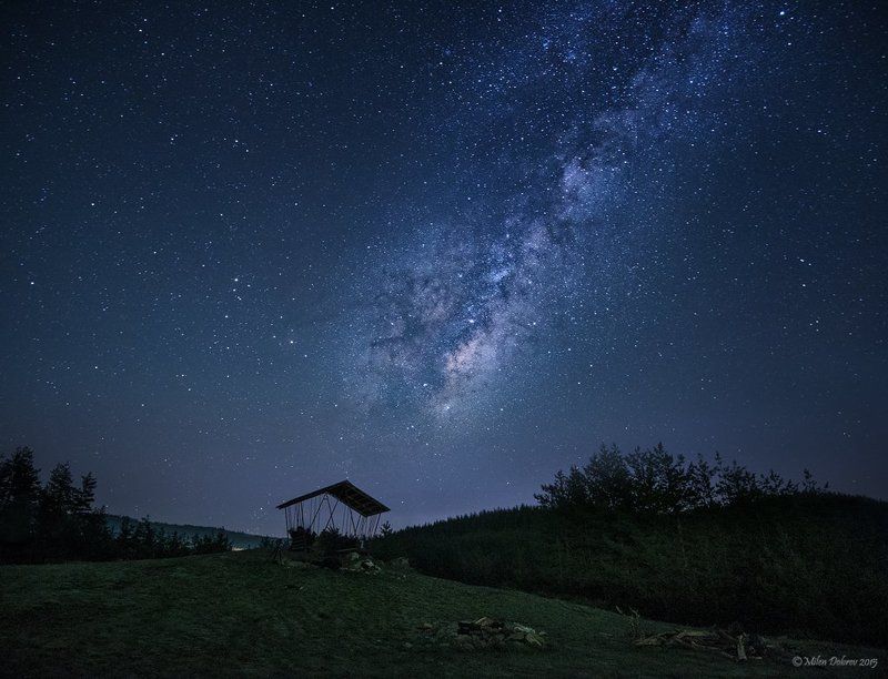 Milky way, Rhodope mountain, Bulgaria, Landscape  фото превью