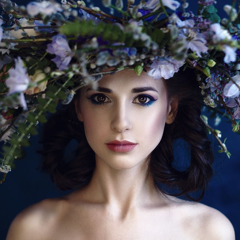 portrait, women, flowers, *** фото превью