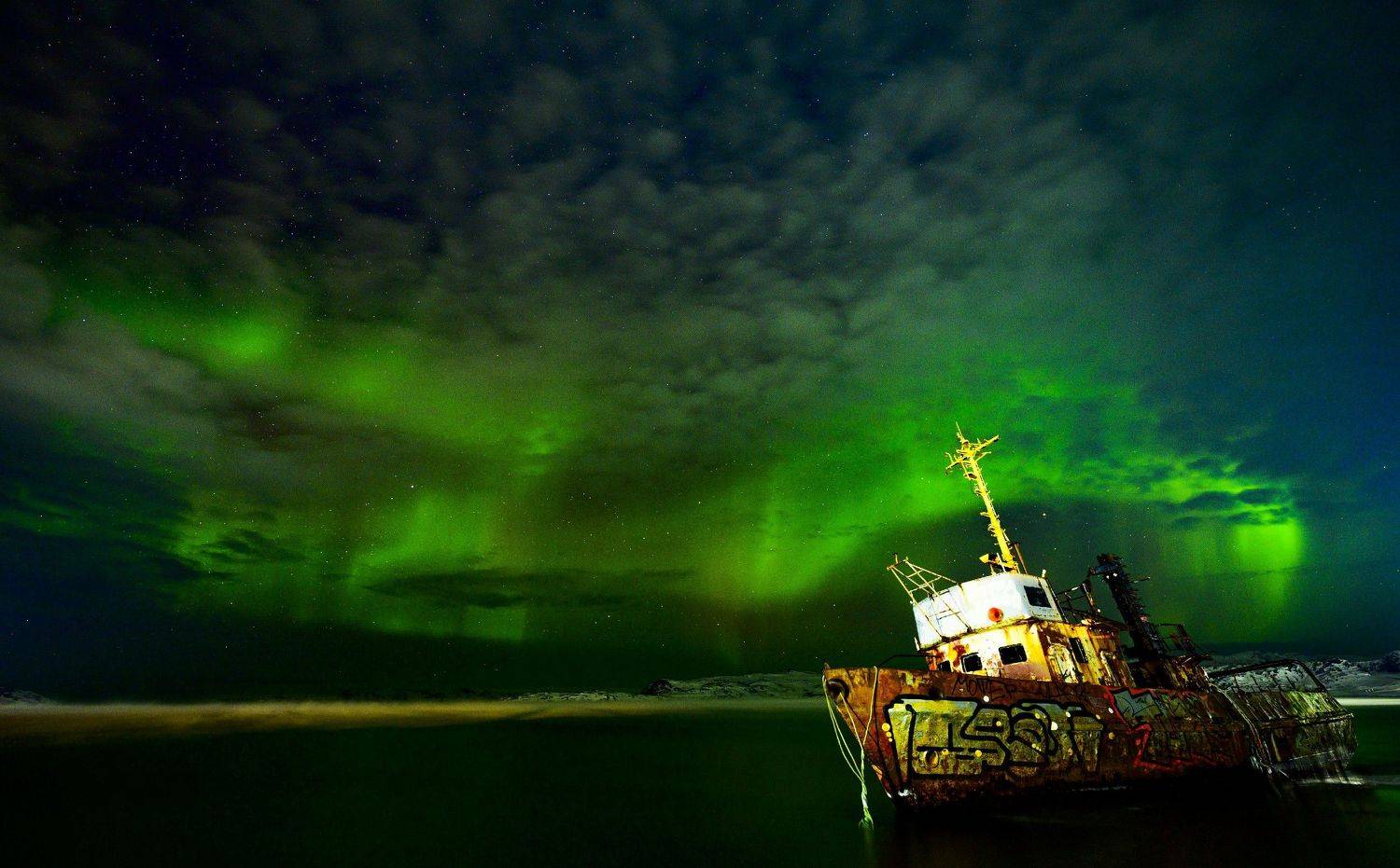 аврора, север, сияние, пейзаж, Karasev Pavel