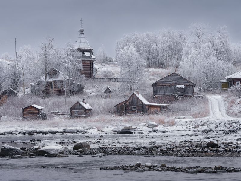 Свинцовое небо в Ковде фото превью