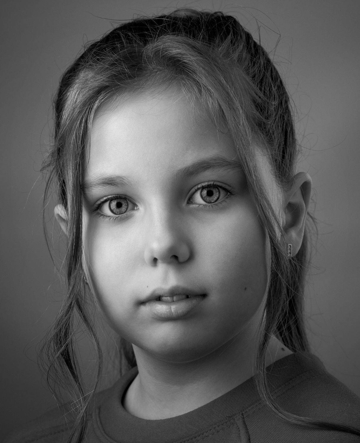 девочка, портрет, глаза, взгляд, чб, Дёгтев Евгений