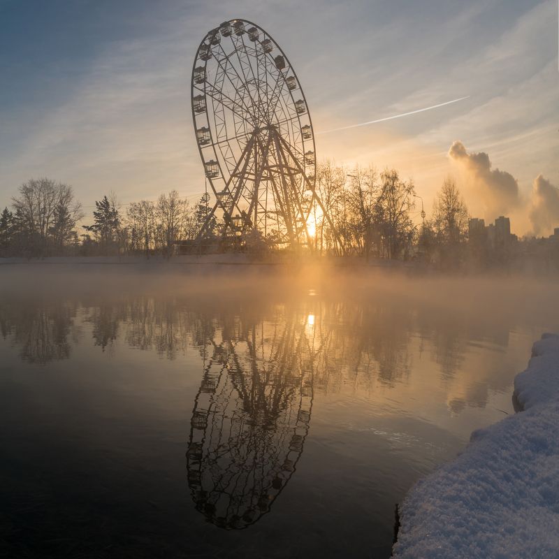 иркутск, ангара, зима, закат Катись, колесо! фото превью