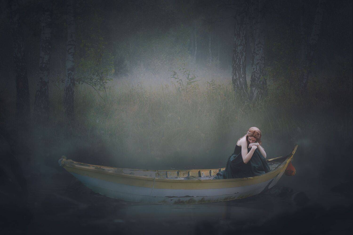 девушка, лодка, Sergii Vidov