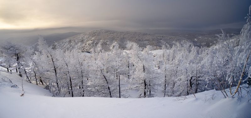 урал, зима, снег, небо, горы зимний урал фото превью