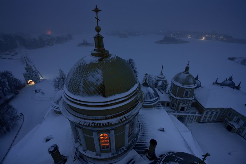 нило-столбенская пустынь, селигер Зимний вечер фото превью