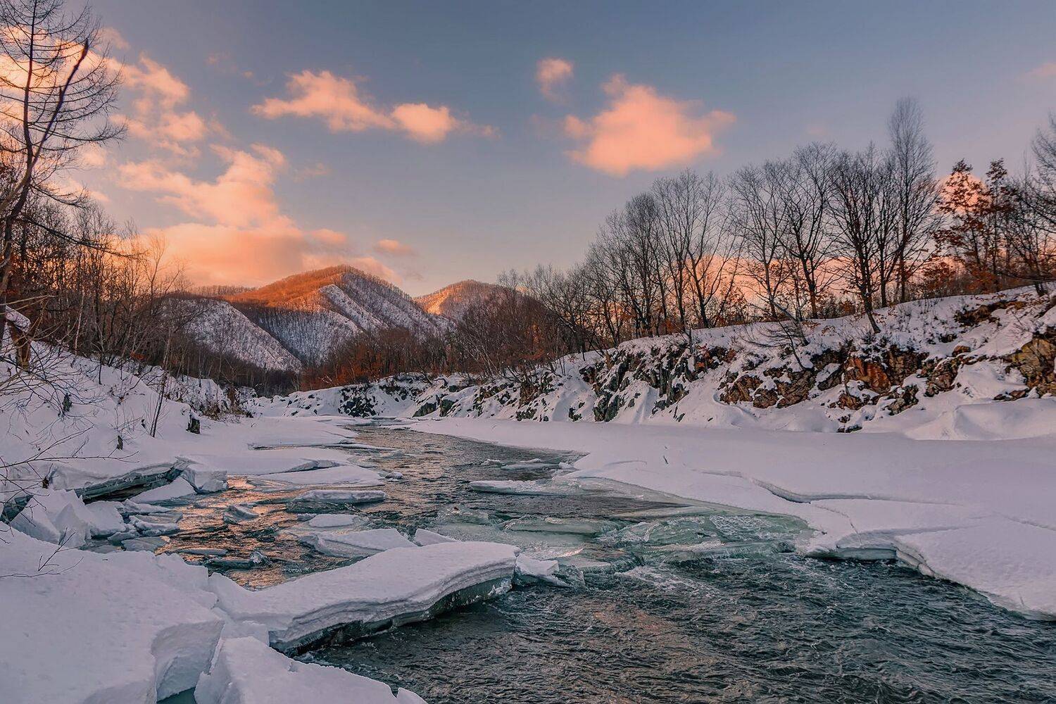 зима, вечер, снег, р.рудная,  GeorgyPrimoretz