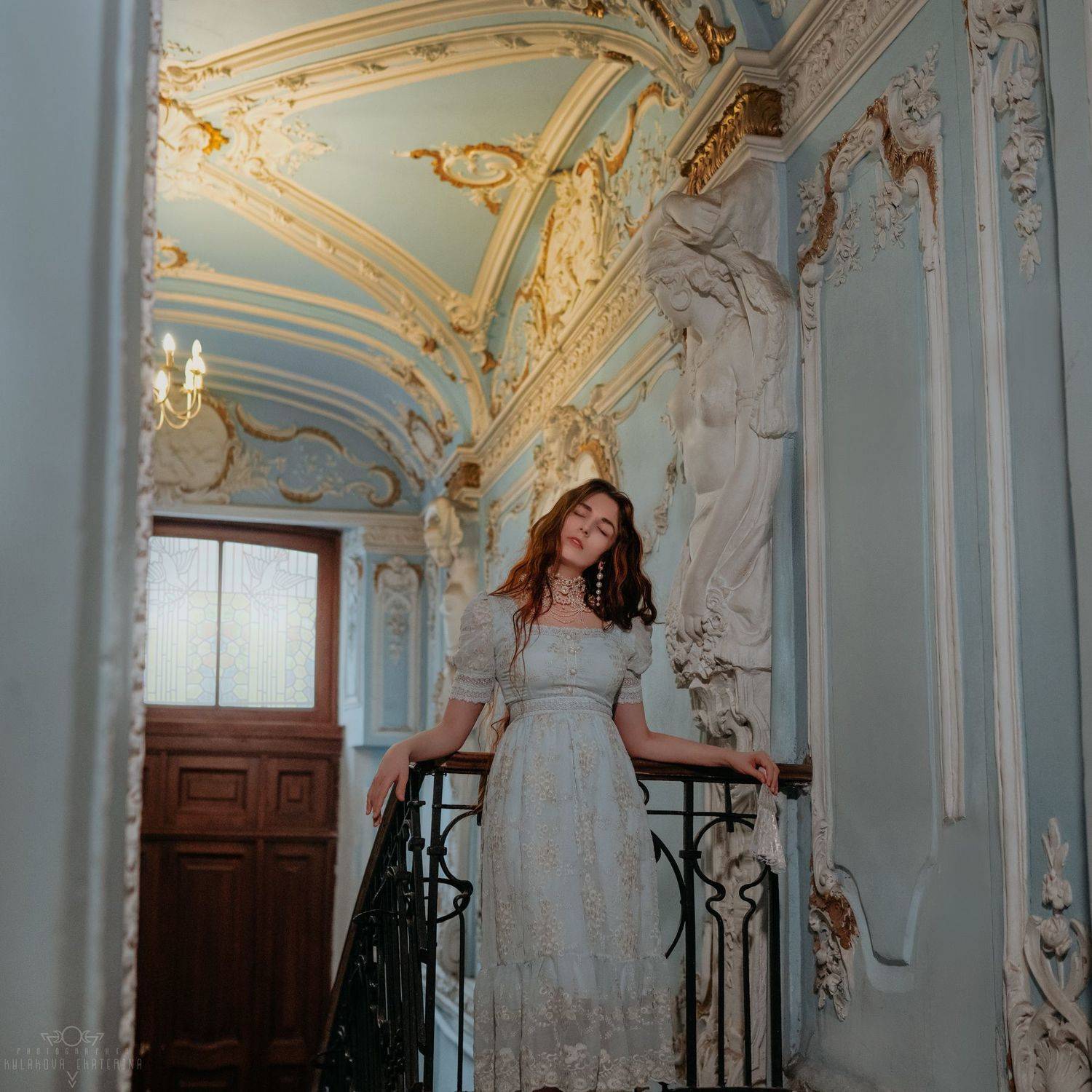 барокко, парадная, винтаж, голубой, романтизм, девушка, портрет, Кулакова Екатерина