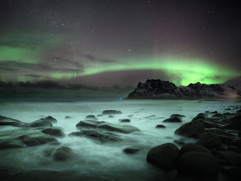 Lofoten long exposure phase one IQ4 150mpix medium format nordland aurora borealis  Nord face фото превью