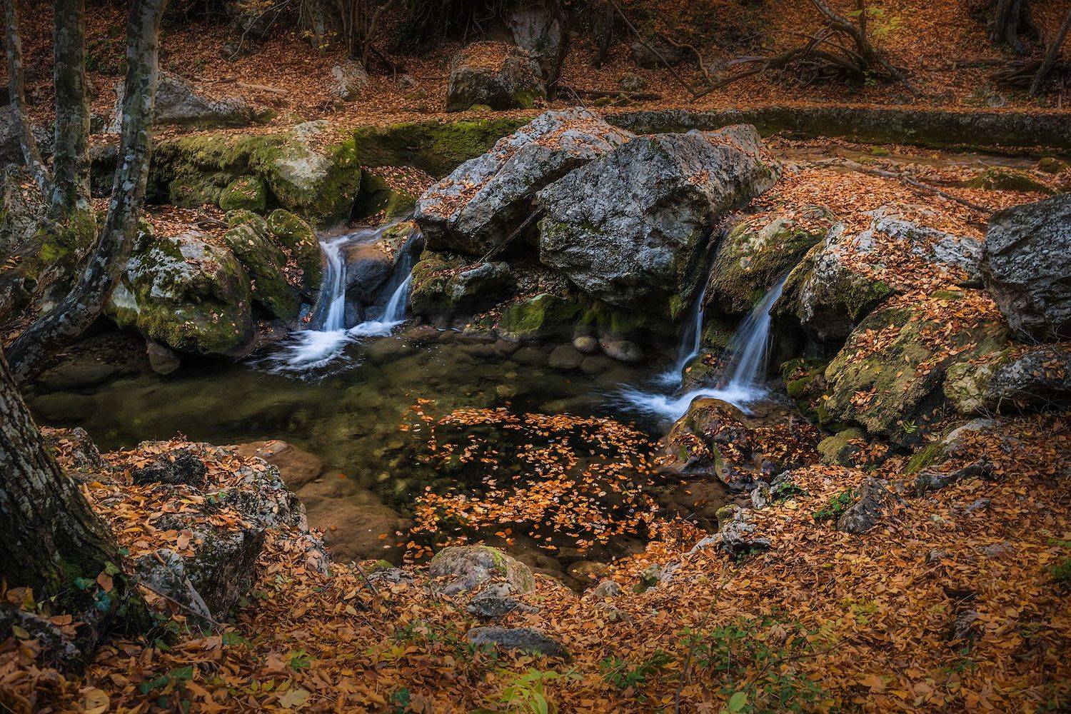 Лес, водопад, река, горы, , Владимир Яковлев