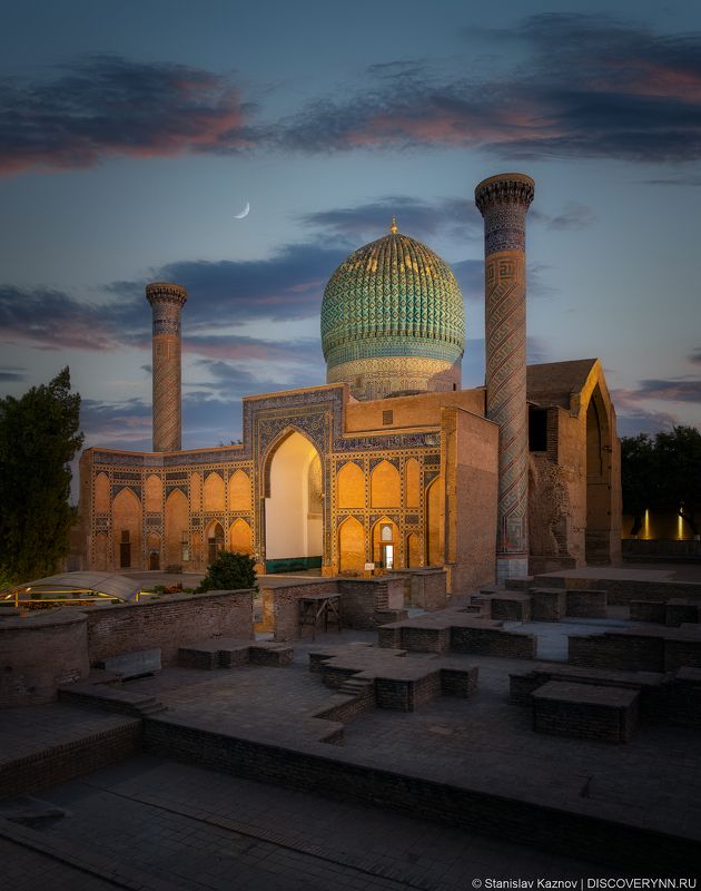 узбекистан Комплекс Гур Эмир после заката фото превью