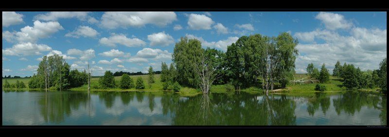 панорама, лето, пруд *** фото превью