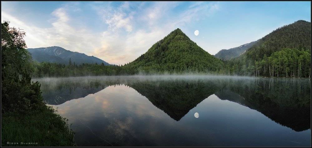 озеро, рассвет, горы, лес. хамар-дабан, Игорь Глушко